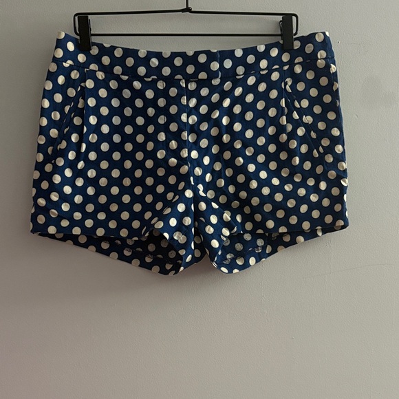 J. Crew Pants - J. Crew High Waist Polka Dot Shorts - Navy and White